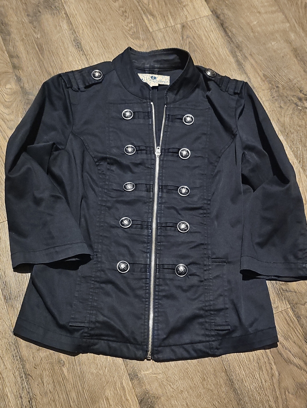 Jolt Black Military-Style Utility Jacket Medium Women Vintage